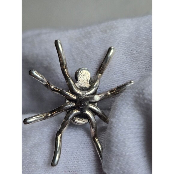 Genuine Turquoise Sterling Silver Spider Stud Earrings Pierced Boho Southwestern - Picture 8 of 11